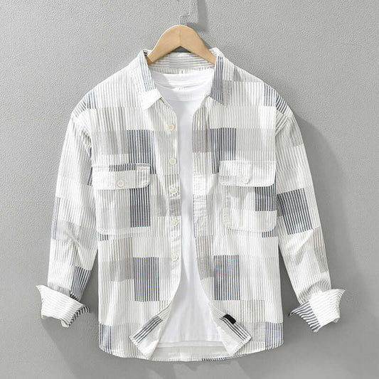 Geometric Grid Printed Shirt