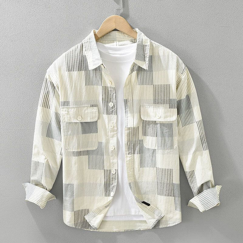 Geometric Grid Printed Shirt