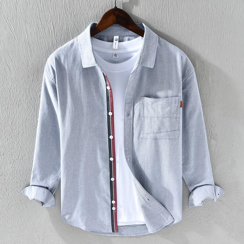 Grey Layered Contrast Stripe Buttoned Shirt